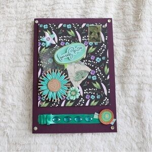 Large purple greeting card Happy Birthday scrapbooking card making handmade fun